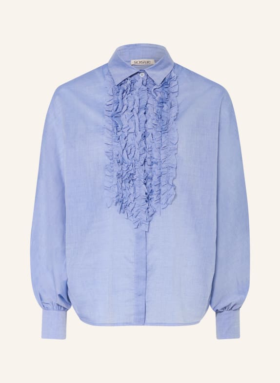 SoSUE Hemdbluse ANTONIA mit Rüschen HELLBLAU