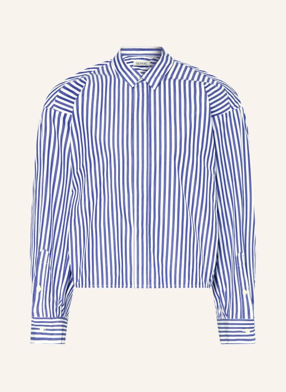 SoSUE overhemdblouse WIT / DONKERBLAUW