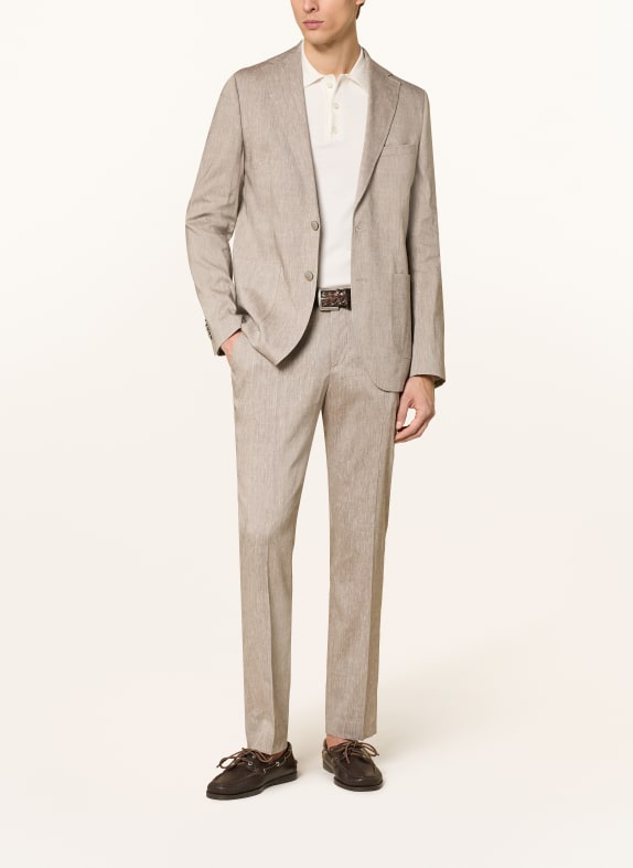 PAUL Slim fit colbert met linnen 250 dk beige
