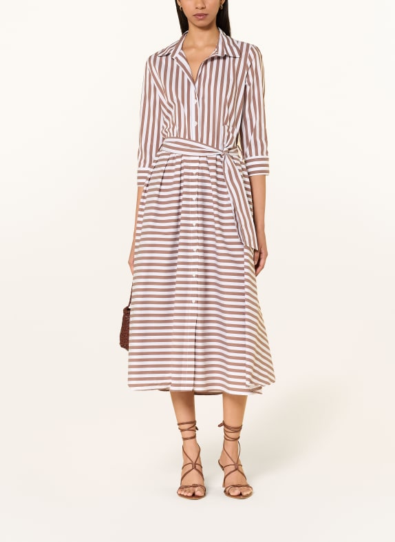 rossana diva Hemdblusenkleid mit 3/4-Arm WEISS / BRAUN