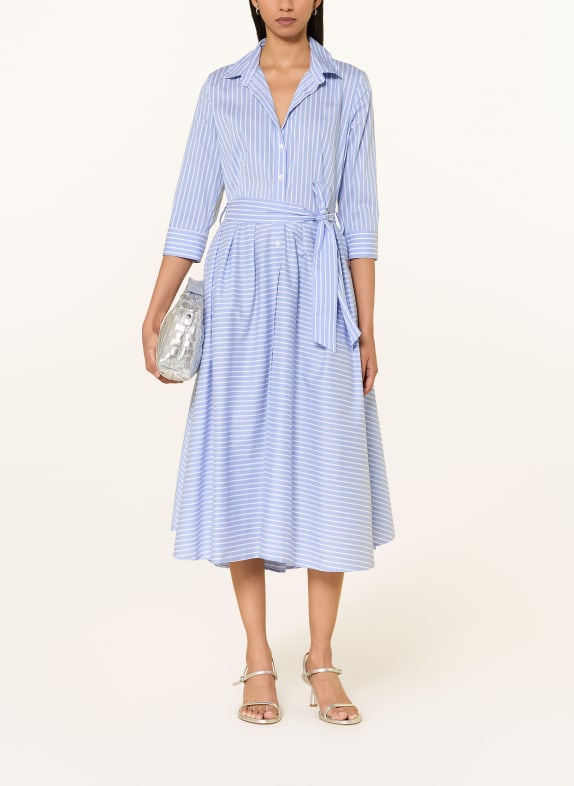 rossana diva Hemdblusenkleid mit 3/4-Arm HELLBLAU / WEISS