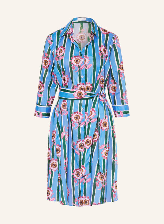 rossana diva Overhemdjurk met 3/4-mouwen BLAUW / ROZE / DONKERGROEN