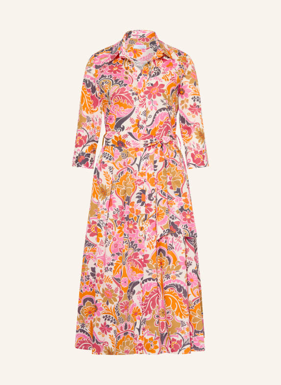 rossana diva Hemdblusenkleid mit 3/4-Arm WEISS / PINK / ORANGE