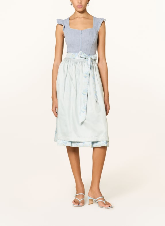 Spieth & Wensky Dirndl HADI BLAUWGRIJS / LICHTGROEN / BLAUW