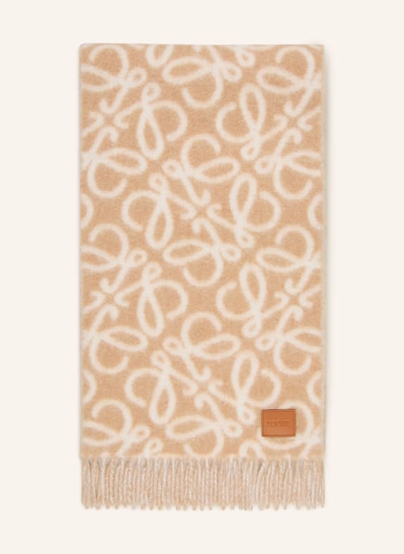 LOEWE Szal ANAGRAM z alpaki KREMOWY / BEŻOWY