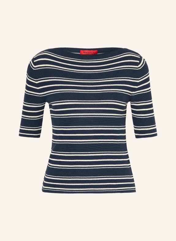 MAX & Co. Gebreid shirt PASSATA DONKERBLAUW / WIT