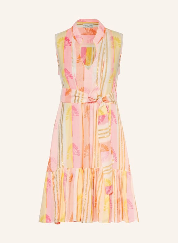 MISS JUNE Kleid TRACY mit Glitzergarn WEISS / NEONPINK / NEONORANGE