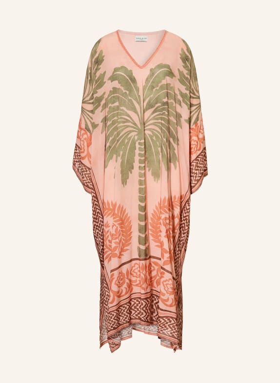 MISS JUNE Caftan RHODA SAUMON / MARRON / VERT