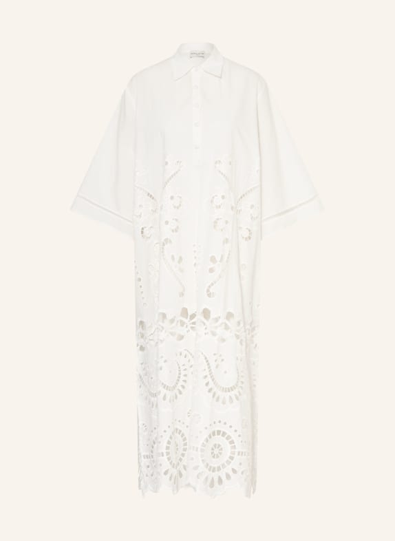 MISS JUNE Hemdblusenkleid ADRIA mit Lochspitze und 3/4-Arm WEISS