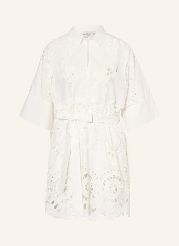 MISS JUNE Sukienka ARIN z koronką ażurową BIAŁY