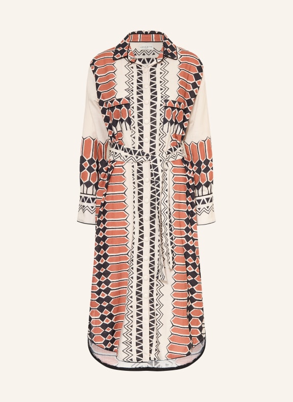 MISS JUNE Hemdblusenkleid ADDY CREME / BRAUN / SCHWARZ