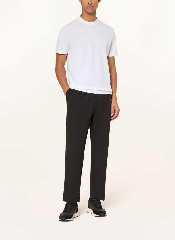 BOSS Tricou din tricot MOMENTUM-LITE ALB