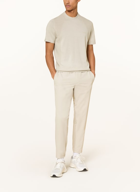 BOSS Tricou din tricot MOMENTUM-LITE BEJ