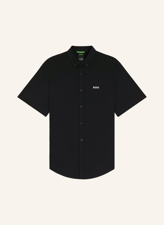 BOSS Koszula z krótkim rękawem ST_MOTION S Regular Fit z dżerseju CZARNY