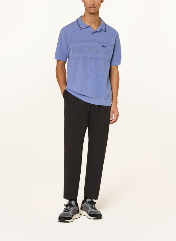 BOSS Strick-Poloshirt BLAU