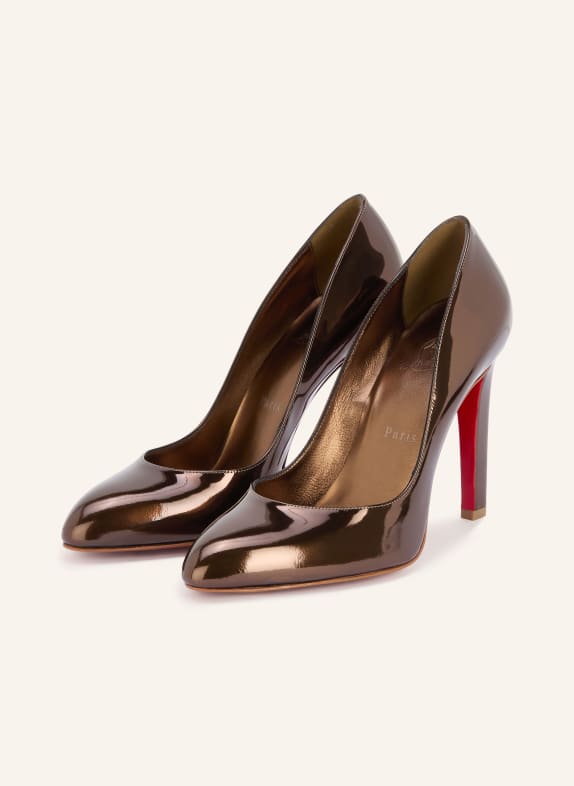 Christian Louboutin Lack-Pumps FANNYLOVE 100 DUNKELBRAUN