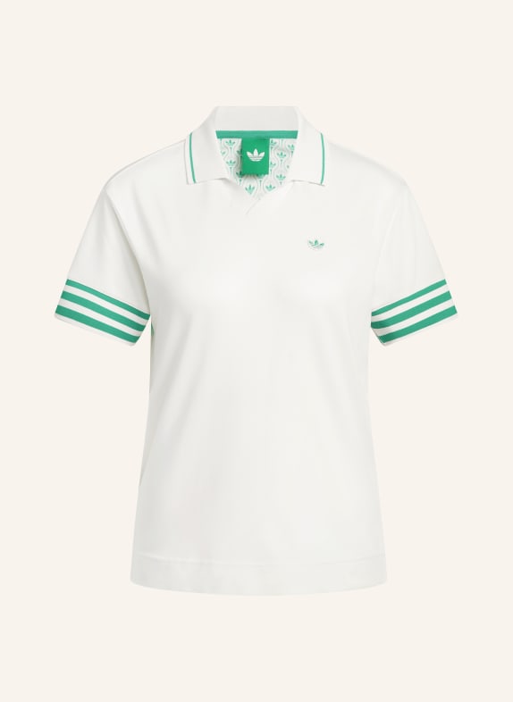 adidas Originals Koszulka polo Piqué ORIGINALS 3-STRIPE ECRU / ZIELONY