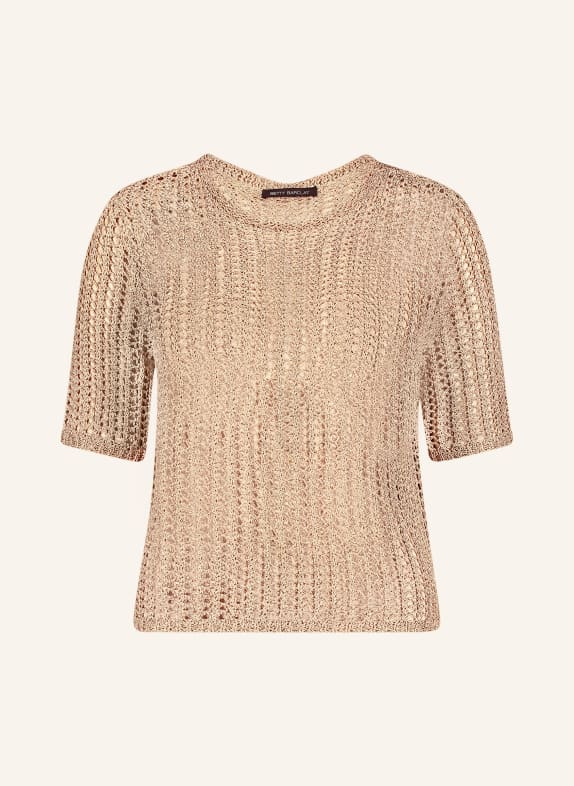 Betty Barclay Gebreid shirt met pailletten en glittergaren BEIGE / GOUD