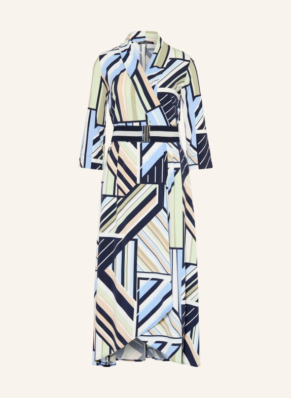 Betty Barclay Jerseykleid in Wickeloptik mit 3/4-Arm DUNKELBLAU / HELLGRÜN / HELLBLAU