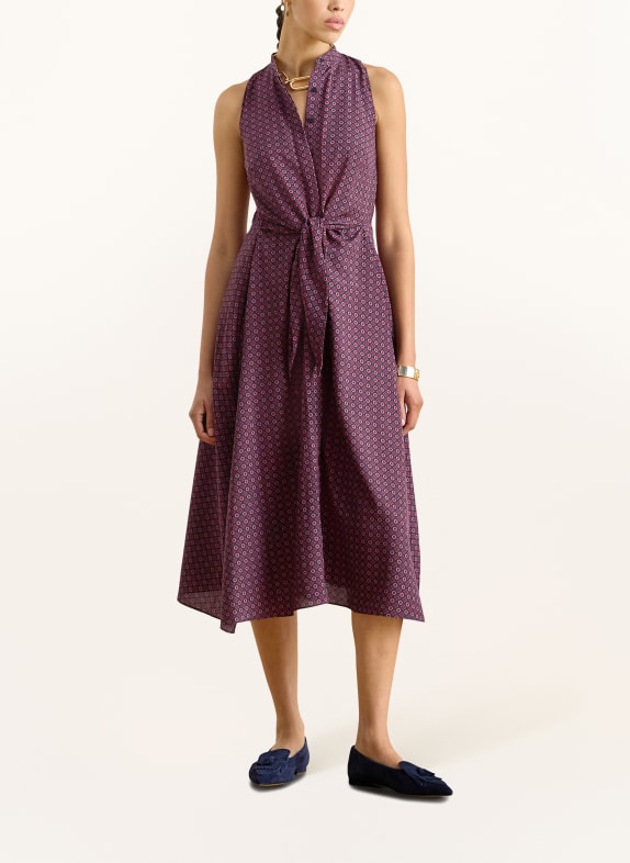 LAUREN RALPH LAUREN Kleid DUNKELBLAU / LILA / ROT