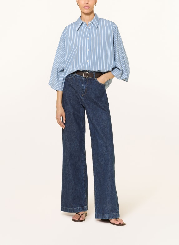 windsor. Overhemdblouse met 3/4-mouwen BLAUW / WIT