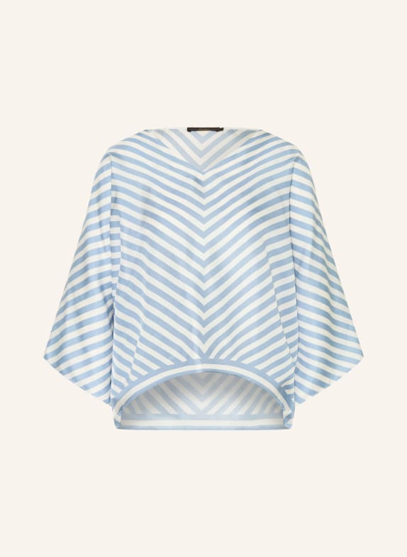 windsor. Zijden blouse met 3/4-mouwen LICHTBLAUW / WIT