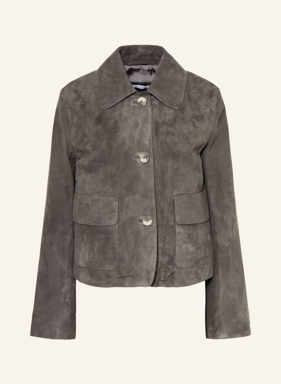 MRS & HUGS Lederjacke DUNKELGRAU