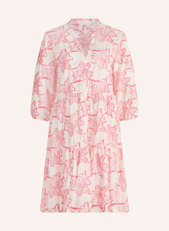 BETTY&CO Jurk met 3/4-mouwen ROZE / ECRU / CRÈME
