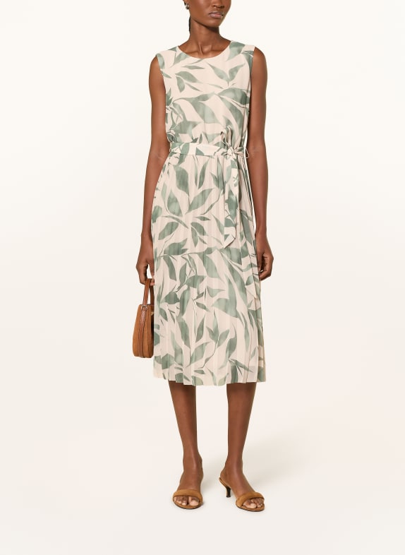 BETTY&CO Kleid mit Plissees DUNKELGRÜN / ECRU