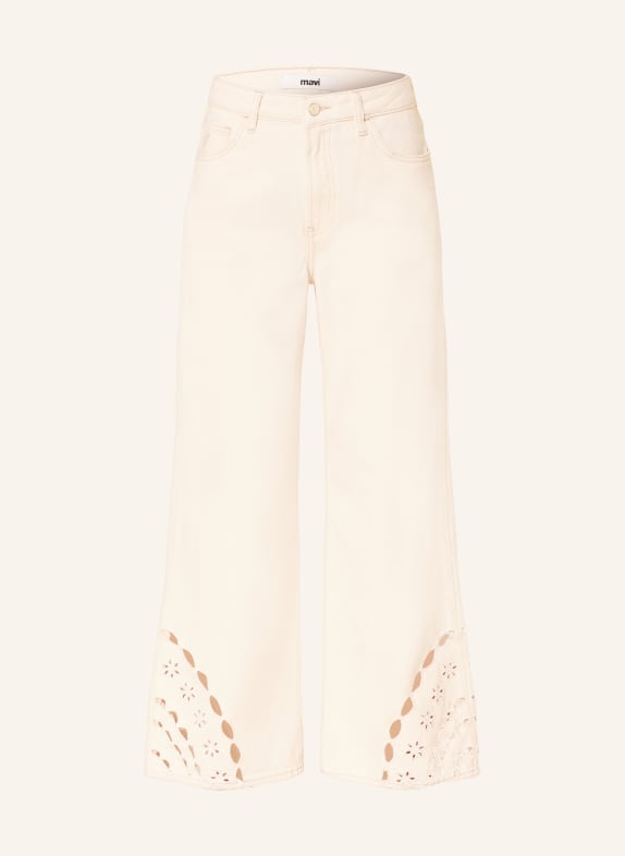 mavi MALIBU wide-leg jeans with cutouts A1326 Cream DENIM