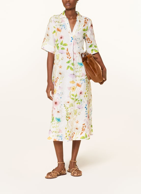 Backstage plátěné šaty KRÉMOVÁ / RŮŽOVÁ / SVĚTLE ZELENÁ