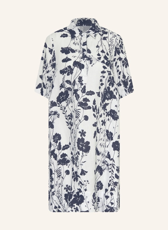 Backstage Leinenkleid ALLESIA DUNKELBLAU / WEISS