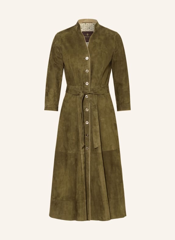 HABSBURG Leren jurk ALTENBERG met 3/4-mouwen KAKI
