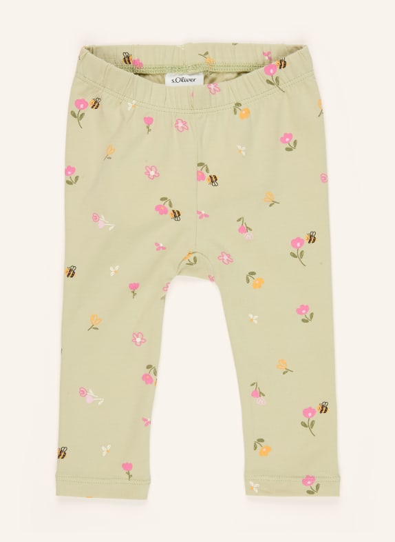 s.Oliver RED leggings VERT CLAIR / ROSE / JAUNE