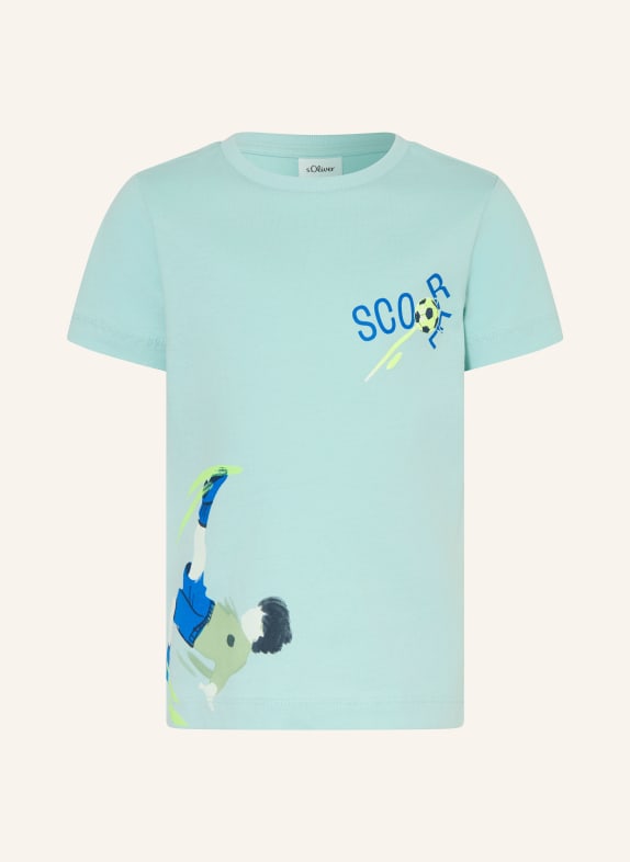 s.Oliver RED T-shirt TURQUOISE / NEONGEEL / BLAUW