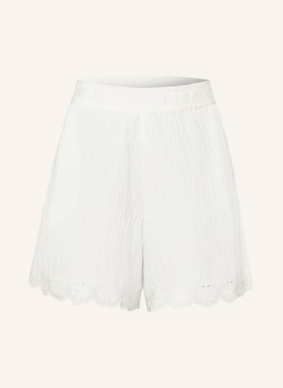 watercult Shorts TREASURED TROVE mit Lochstickereien WEISS