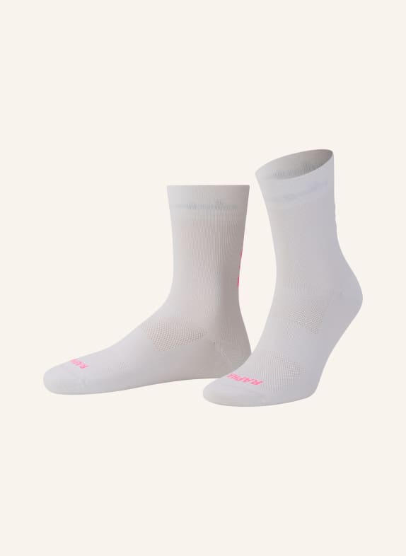 Rapha Fietssokken PRO TEAM II WIT / NEONROZE