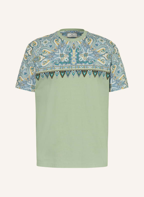 ETRO T-shirt GROEN / CRÈME / BLAUW
