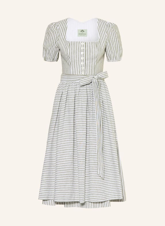 BERWIN & WOLFF Dirndl avec lin VERT / BLANC