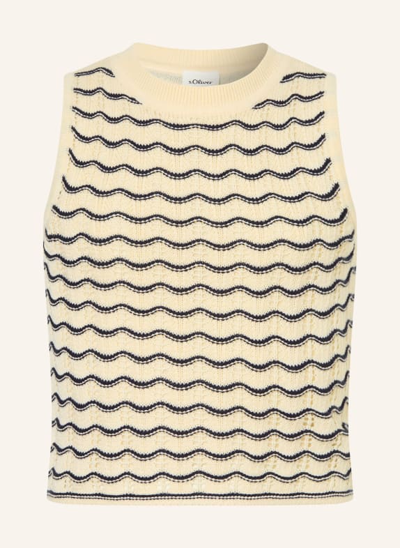 s.Oliver RED gebreide top CRÈME / DONKERBLAUW