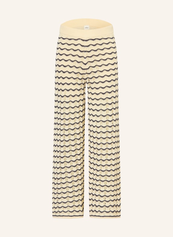 s.Oliver RED Strickhose CREME / DUNKELBLAU