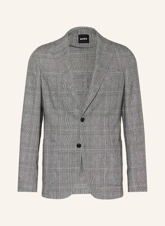 BOSS HANRY slim fit jacket with linen BLACK / WHITE