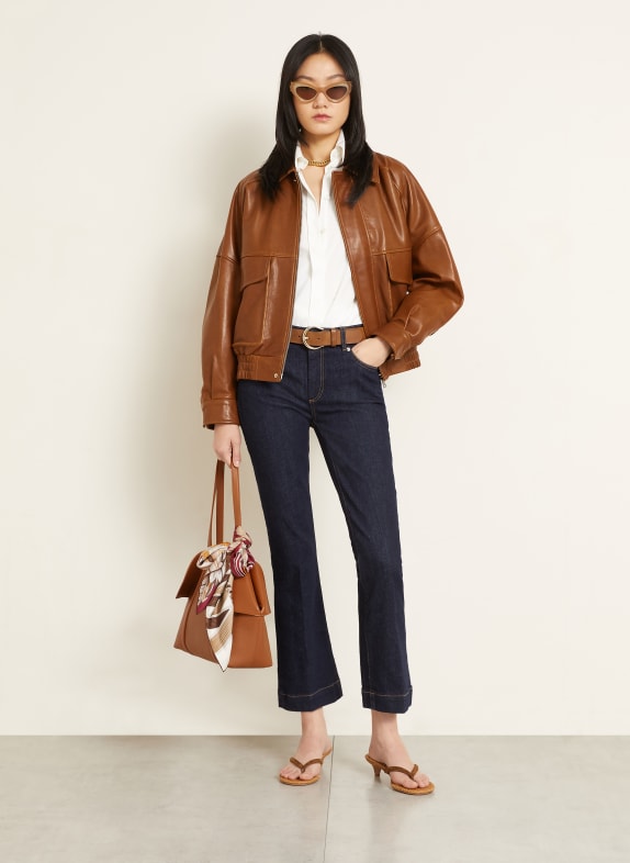 FERRAGAMO Shopper THE SCARF GRAINY BRUN / GULD