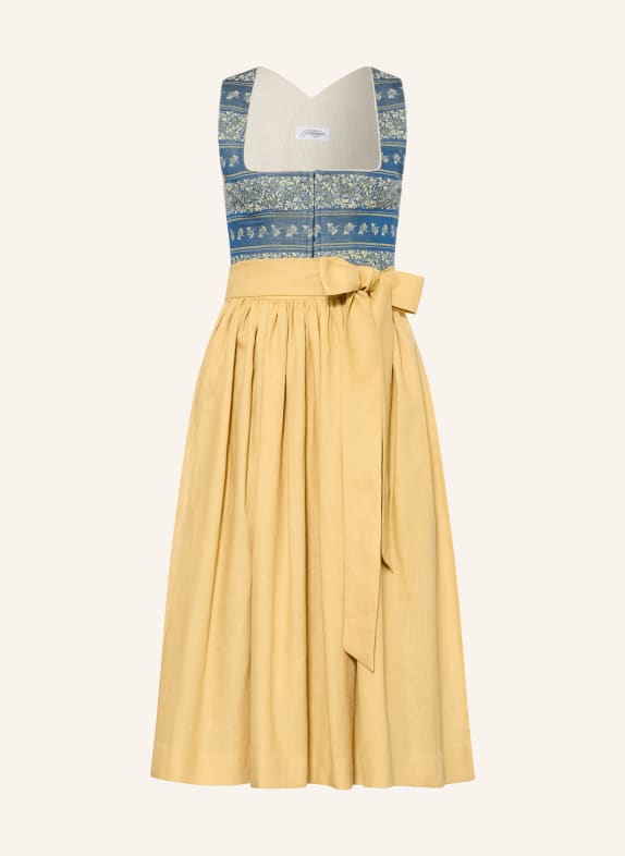 Grasegger Dirndl BRITTA MODRÁ / TMAVĚ ŽLUTÁ