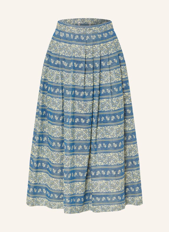 Grasegger Plooirok IDA DONKERBLAUW / LICHTGROEN