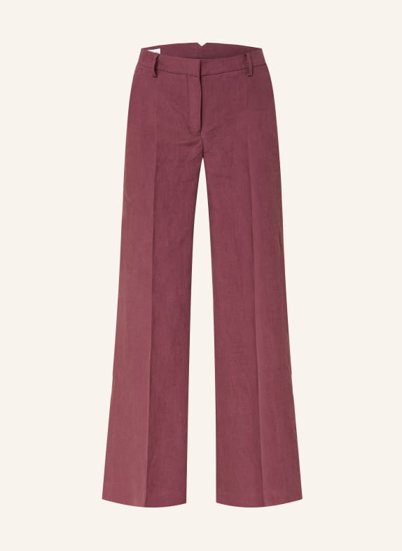 Grasegger Marlenehose GERTRUDE aus Leinen DUNKELROT