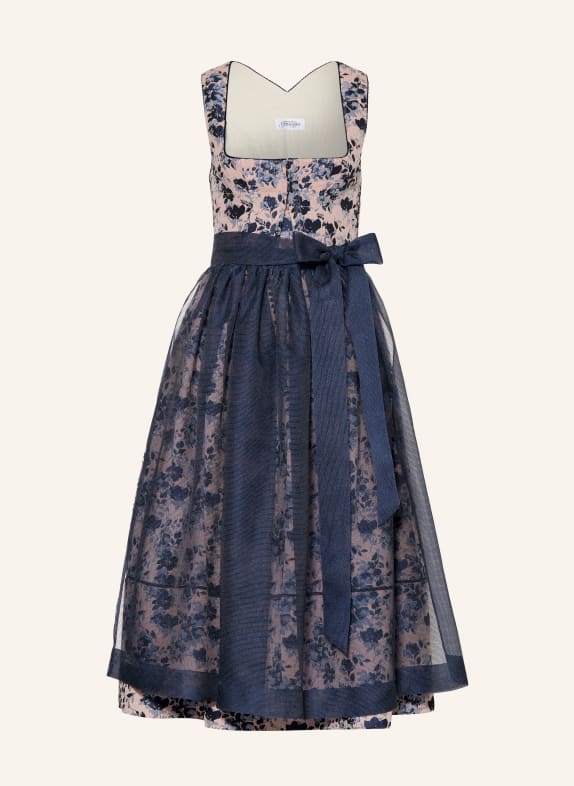 Grasegger Dirndl BRITTA RŮŽOVÁ / TMAVĚ MODRÁ / MODRÁ