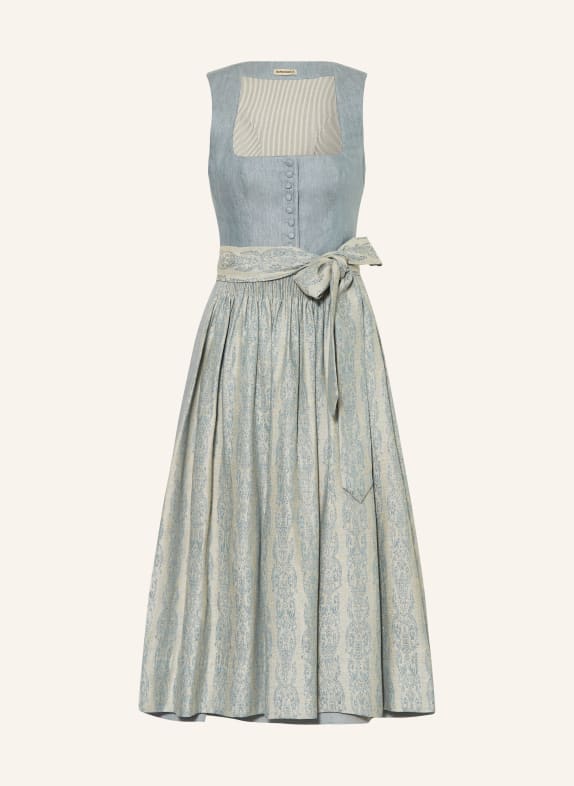 Gottseidank Linnen dirndl MONIKA BLAUWGRIJS / LICHTGROEN