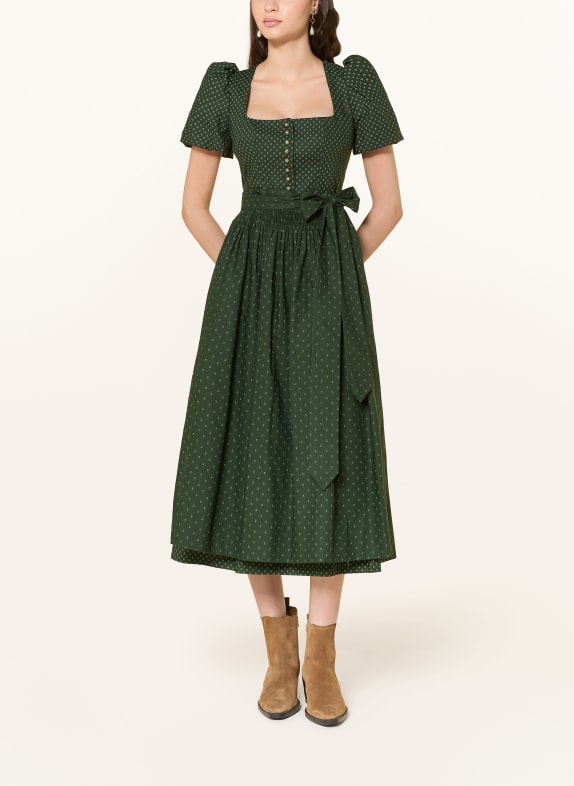 Gottseidank Dirndl MARGRET DONKERGROEN / WIT