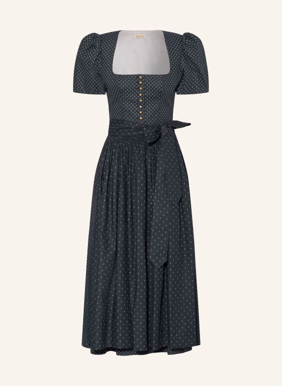 Gottseidank Dirndl MARGRET DONKERBLAUW / BLAUWGRIJS / WIT